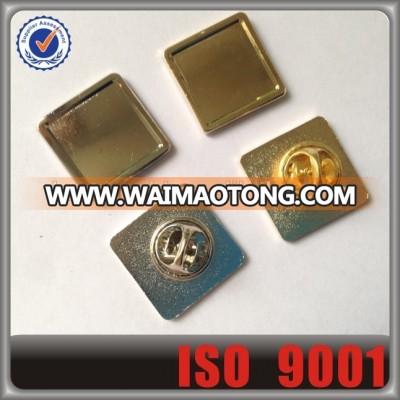 Square Metal Blank Gold Pin Badge